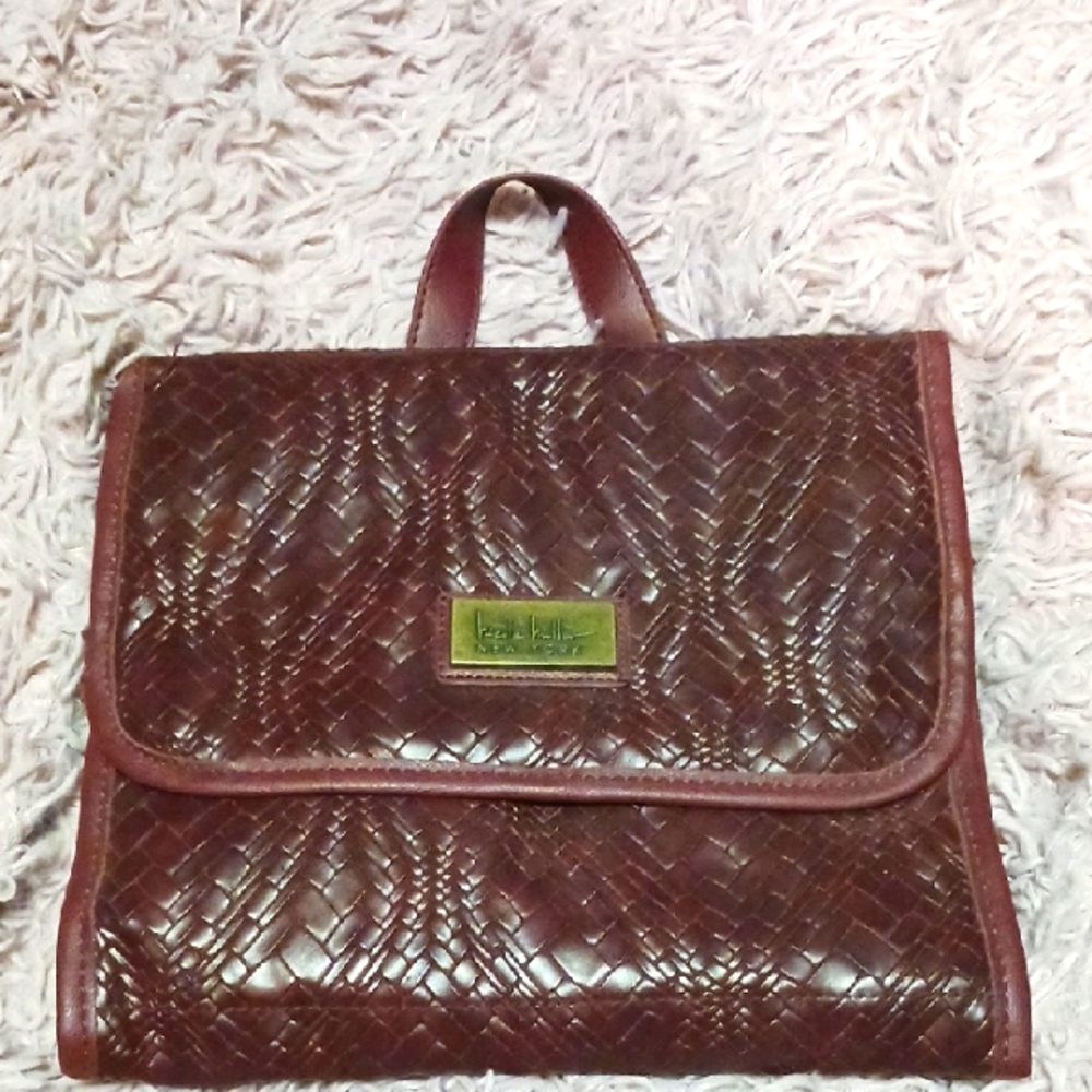 Brown Woven Leather Bag